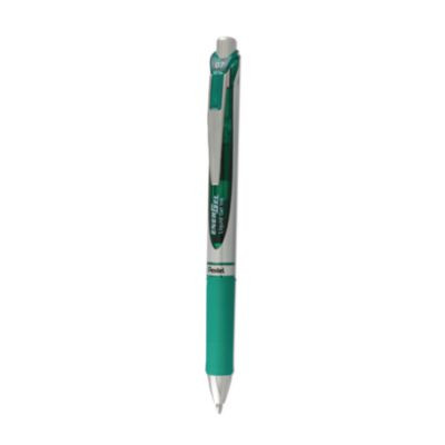 Energel Rtx Gel Pen, Retractable, Medium 0.7 Mm, Green Ink, Green/Gray Barrel
