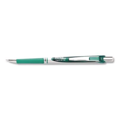 Energel Rtx Gel Pen, Retractable, Medium 0.7 Mm, Green Ink, Green/Gray Barrel