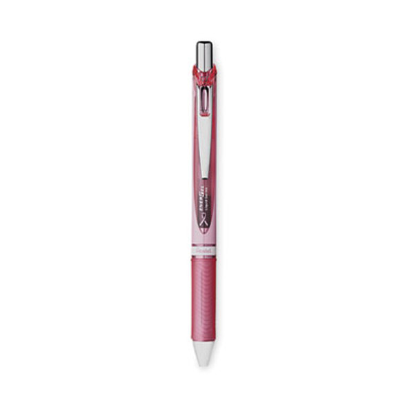 Energel Rtx Breast Cancer Awareness Gel Pen, Retractable, Medium 0.7 Mm, Black Ink, Pink/Silver Barrel, 3/Pack