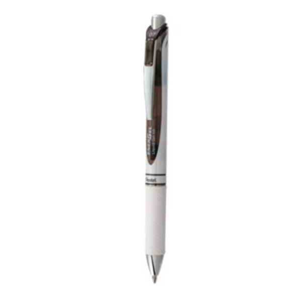 Energel Rtx Gel Pen, Retractable, Medium 0.7 Mm, Black Ink, Smoke/Gray Barrel