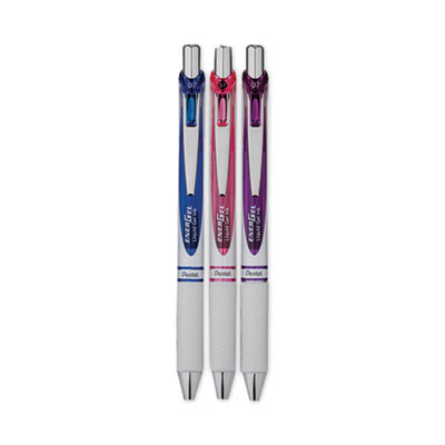 Energel Pearl Deluxe Rtx Gel Pen, Retractable, Medium 0.7 Mm, Assorted Ink And Barrel Colors, 3/Pack