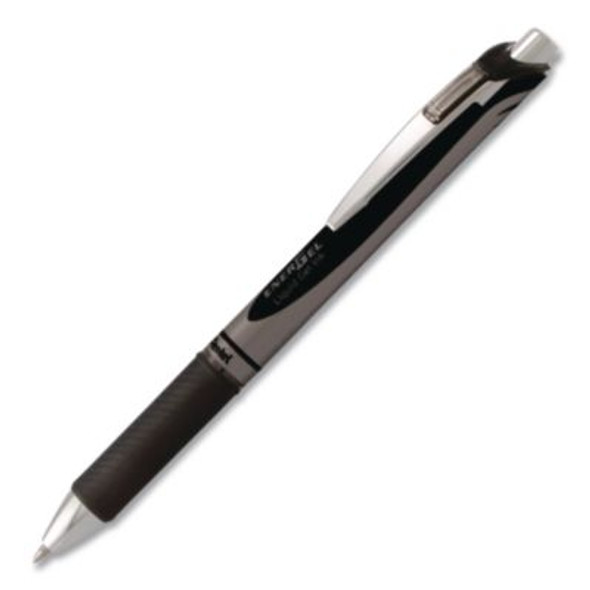 Energel Rtx Gel Pen, Retractable, Bold 1 Mm, Black Ink, Black/Gray Barrel