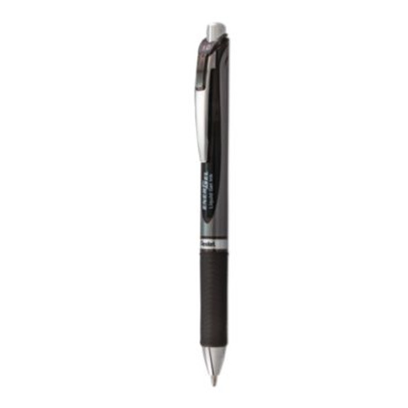 Energel Rtx Gel Pen, Retractable, Bold 1 Mm, Black Ink, Black/Gray Barrel