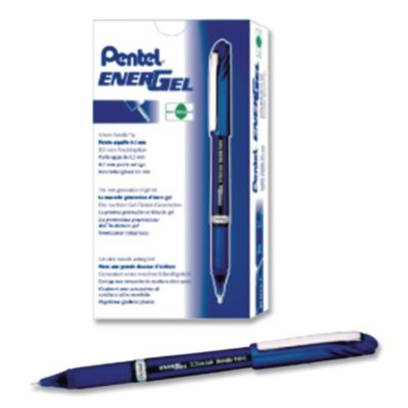 Energel Nv Gel Pen, Stick, Fine 0.5 Mm, Blue Ink, Blue Barrel, Dozen