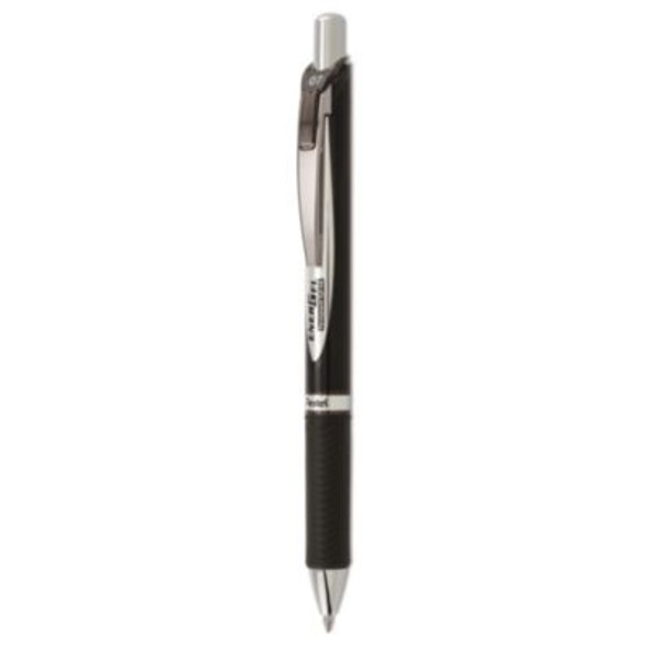 Energel Pro Permanent Ink Hybrid Gel Pen, Retractable, Medium 0.7 Mm, Black Ink, Black Barrel