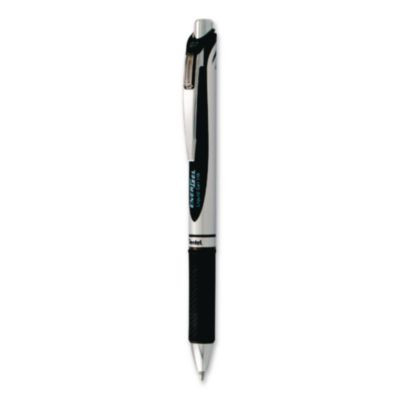 Energel Pro Hybrid Gel Pen, Retractable, Medium 0.7 Mm, Black Ink, Black Barrel, 3/Pack