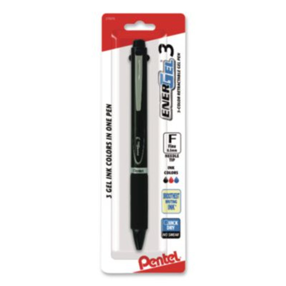 Energel 2s Multi-Color Gel Pen/Pencil, Retractable, Medium 0.5 Mm, Black/Red Ink, Black Barrel