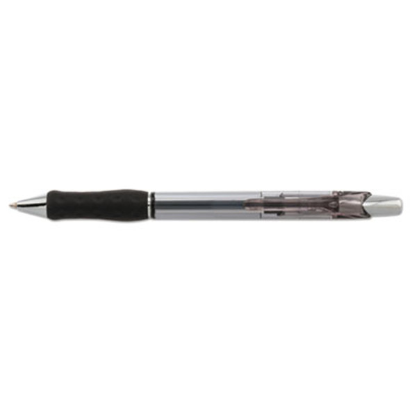 R.S.V.P. Super Rt Ballpoint Pen, Retractable, Medium 0.7 Mm, Black Ink, Clear/Black Barrel, Dozen