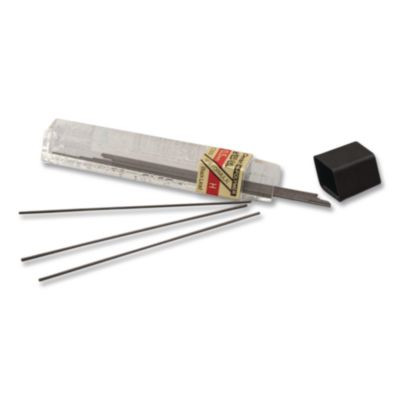 Super Hi-Polymer Lead Refills, 0.5 Mm, H, Black, 12/Tube