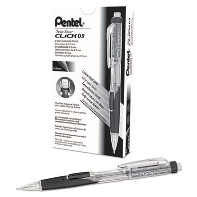 Twist-Erase Click Mechanical Pencil, 0.9 Mm, Hb (#2), Black Lead, Black Barrel