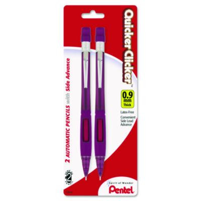 Quicker Clicker Mechanical Pencil, 0.9 Mm, Hb (#2), Black Lead, Burgundy Barrel, 2/Pack