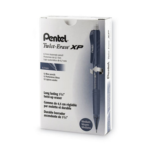 Twist-Erase Express Mechanical Pencil, 0.7 Mm, Hb (#2), Black Lead, Blue Barrel, Dozen