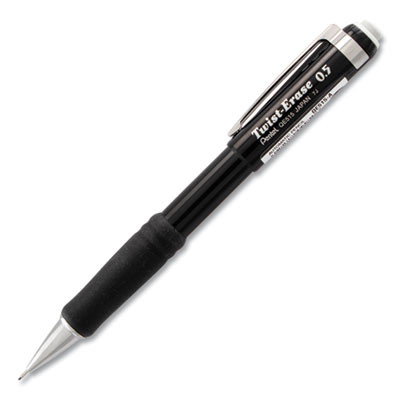 Twist-Erase Iii Mechanical Pencil, 0.5 Mm, Hb (#2), Black Lead, Black Barrel