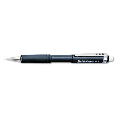 Twist-Erase Iii Mechanical Pencil, 0.5 Mm, Hb (#2), Black Lead, Black Barrel
