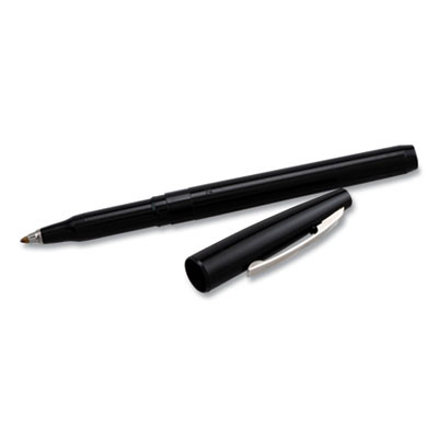 Rolling Writer Rollerball Pen, Stick, Medium 0.8 Mm, Black Ink, Black Barrel, Dozen