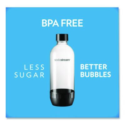 Carbonating Bottle Twin Pack, Plastic, 33 Oz, Clear/Black