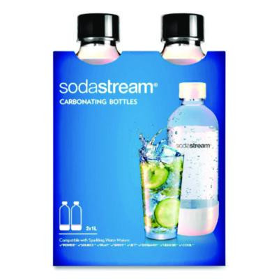 Carbonating Bottle Twin Pack, Plastic, 33 Oz, Clear/Black