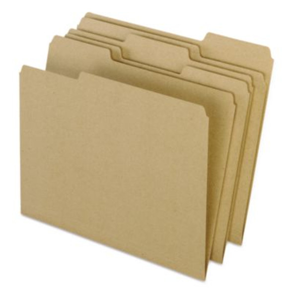 Earthwise By Pendaflex 100% Recycled Colored File Folders, 1/3-Cut Tabs: Assorted, Letter, 0.5" Expansion, Brown, 100/Box