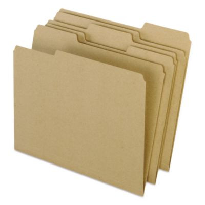 Earthwise By Pendaflex 100% Recycled Colored File Folders, 1/3-Cut Tabs: Assorted, Letter, 0.5" Expansion, Brown, 100/Box