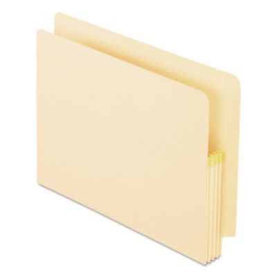 Manila Drop Front Shelf File Pockets With Rip-Proof-Tape Gusset Top, 3.5" Expansion, Letter Size, Manila, 25/Box