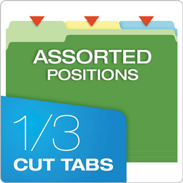 Colored File Folders, 1/3-Cut Tabs: Assorted, Letter Size, Assorted Colors, 100/Box
