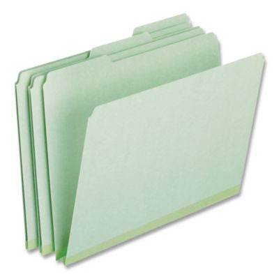 Pressboard Expanding File Folders, 1/3-Cut Tabs: Assorted, Letter Size, 1" Expansion, Green, 25/Box