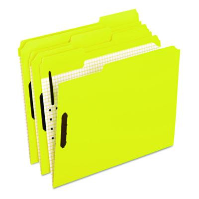 Colored Classification Folders, 1/3-Cut Tab: Assorted, 2 Embossed Fasteners, Letter Size, Yellow, 50/Box