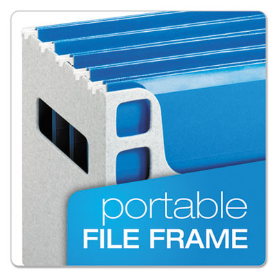 Desktop File With Hanging Folders, Letter Size, 6" Long, Granite