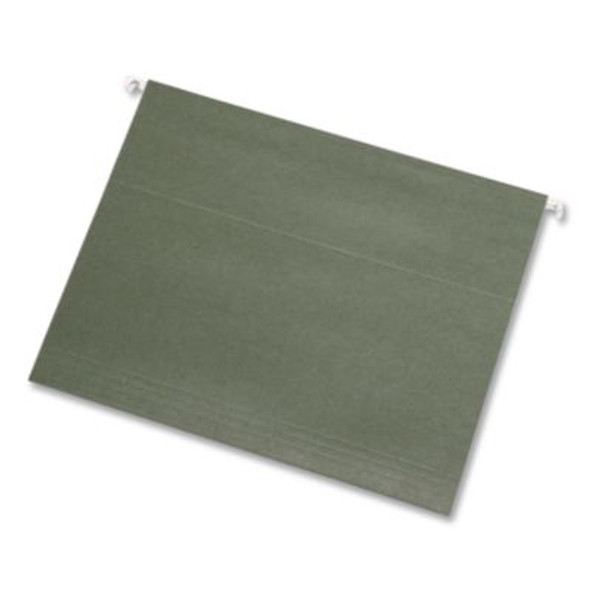Reinforced Hanging File Folders, Letter Size, Straight Tabs, Standard Green, 25/Box