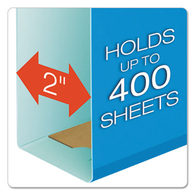 Extra Capacity Reinforced Hanging File Folders With Box Bottom, 2" Capacity, Letter Size, 1/5-Cut Tabs, Blue, 25/Box