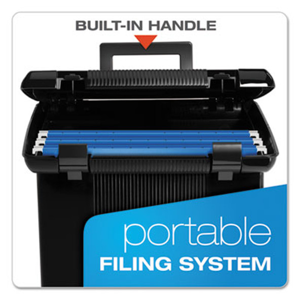Portable File Boxes, Letter Files, 13.88" X 14" X 11.13", Black