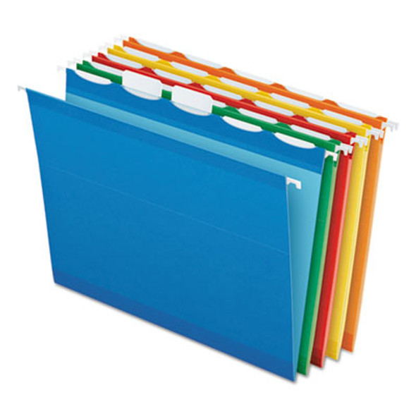 Ready-Tab Colored Reinforced Hanging Folders, Letter Size, 1/5-Cut Tabs, Assorted Colors, 25/Box