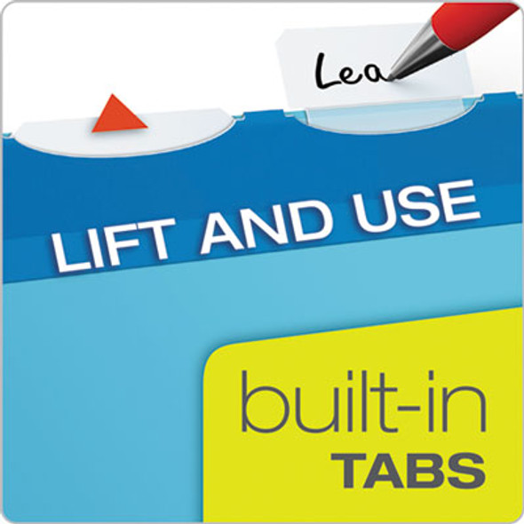 Ready-Tab Extra Capacity Reinforced Colored Hanging Folders, Letter Size, 1/5-Cut Tabs, Assorted Colors, 20/Box