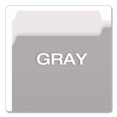 Interior File Folders, 1/3-Cut Tabs: Assorted, Legal Size, Gray, 100/Box