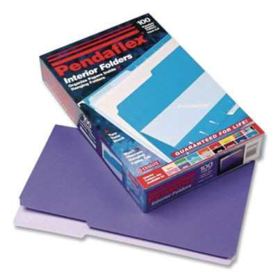 Interior File Folders, 1/3-Cut Tabs: Assorted, Legal Size, Violet, 100/Box