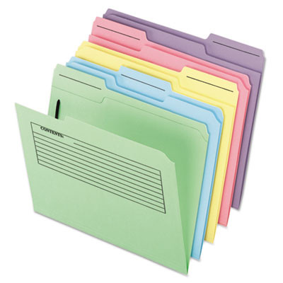 Printed Notes Fastener Folder, 1/3-Cut Tab: Assorted, 1 Fastener, Letter Size, Assorted, 30/Pack