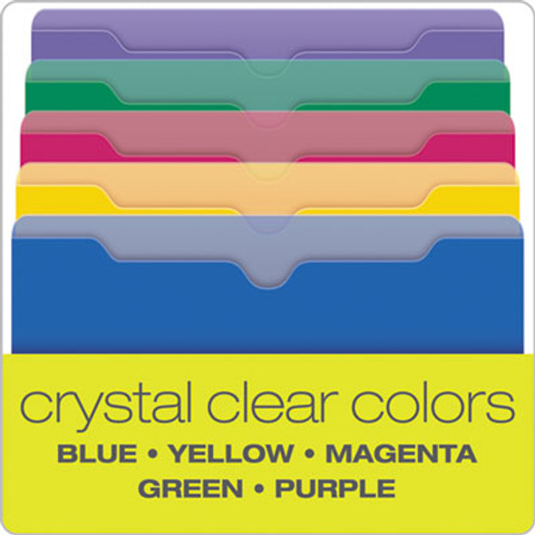 Poly File Jackets, Straight Tab, Letter Size, Assorted Colors, 10/Pack