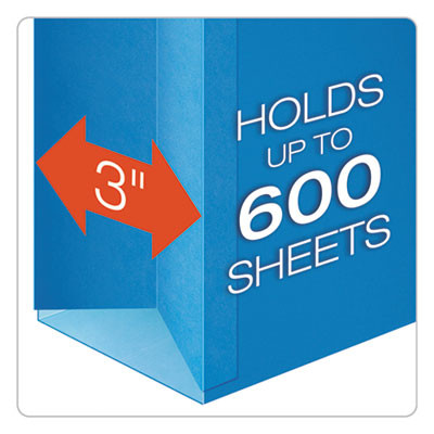 Surehook Reinforced Extra-Capacity Hanging Box File, 1 Section, 3" Capacity, Letter Size, 1/5-Cut Tabs, Blue, 25/Box