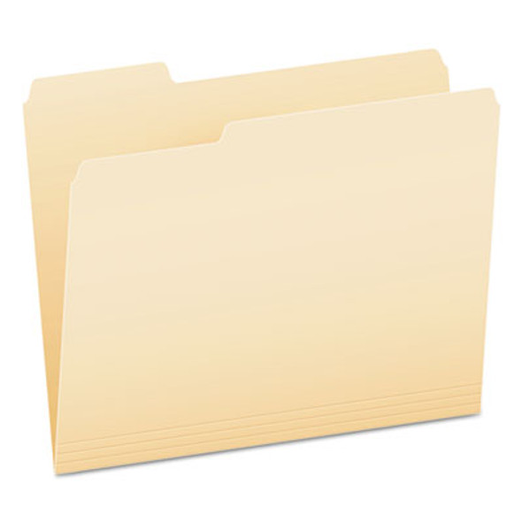Smartshield Top Tab File Folders, 1/3-Cut Tabs: Assorted, Letter Size, Manila, 100/Box