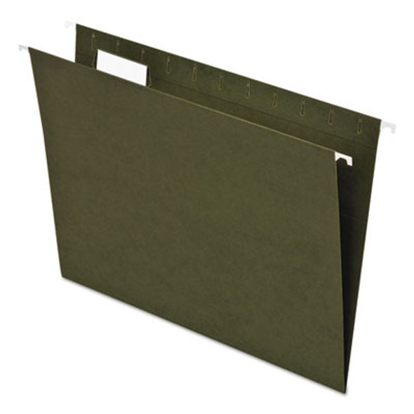 Earthwise By Pendaflex 100% Recycled Colored Hanging File Folders, Letter Size, 1/5-Cut Tabs, Green, 25/Box