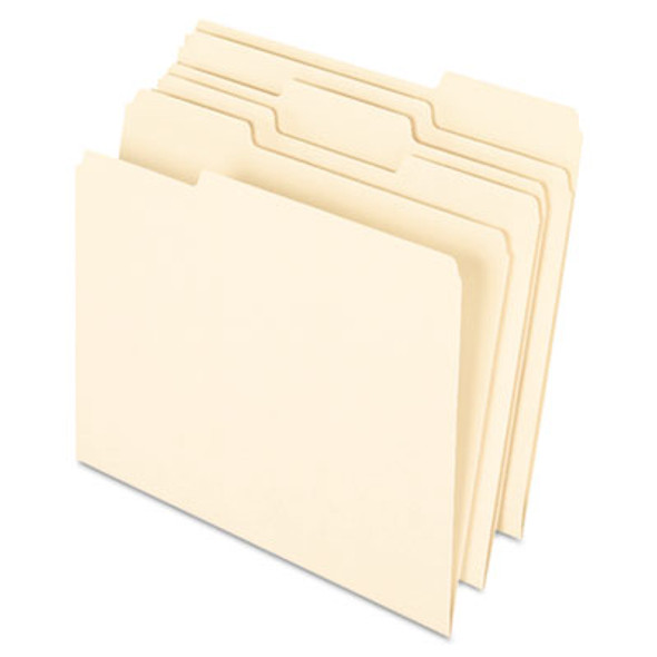 Earthwise By Pendaflex 100% Recycled Manila File Folder, 1/3-Cut Tabs: Assorted, Letter, 0.75" Expansion, Manila, 100/Box