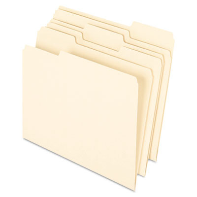 Earthwise By Pendaflex 100% Recycled Manila File Folder, 1/3-Cut Tabs: Assorted, Letter, 0.75" Expansion, Manila, 100/Box