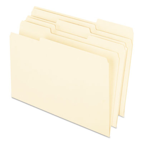 Earthwise By Pendaflex 100% Recycled Manila File Folder, 1/3-Cut Tabs: Assorted, Legal Size, 0.75" Expansion, Manila, 100/Box