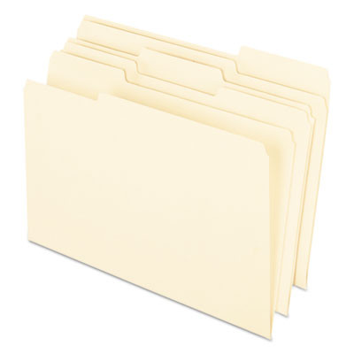 Earthwise By Pendaflex 100% Recycled Manila File Folder, 1/3-Cut Tabs: Assorted, Legal Size, 0.75" Expansion, Manila, 100/Box