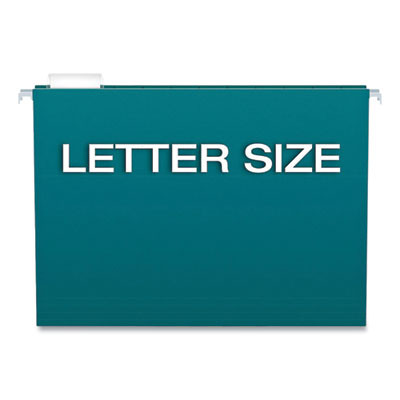 Recycled Hanging File Folders, Letter Size, 1/5-Cut Tabs, Assorted Colors, 25/Box