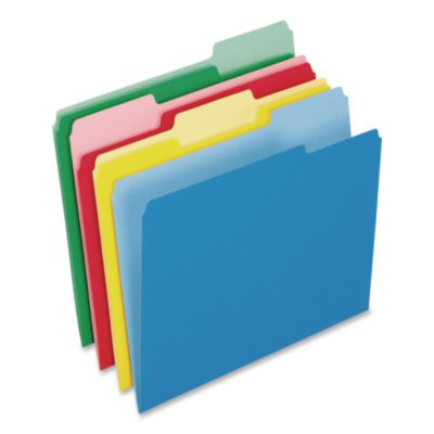 Colored File Folders, 1/3-Cut Tabs: Assorted, Letter Size, Assorted Colors, 24/Pack