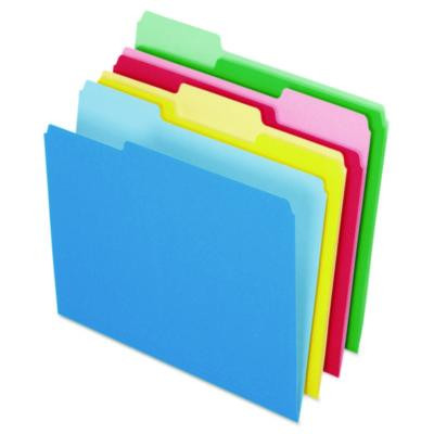 Colored File Folders, 1/3-Cut Tabs: Assorted, Letter Size, Assorted Colors, 24/Pack
