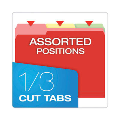 Teacher's Hanging File Folder Combo Kit, Letter Size, Assorted Colors, (25) 1/5-Cut Hanging Folders,(50) 1/3-Cut File Folders