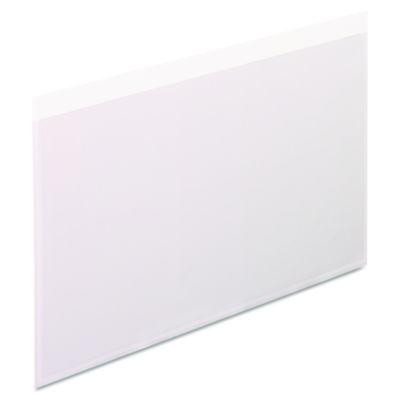 Self-Adhesive Pockets, 8" x 5", Clear Front/White Back, 100/Box