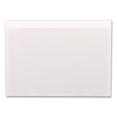 Self-Adhesive Pockets, 8" x 5", Clear Front/White Back, 100/Box